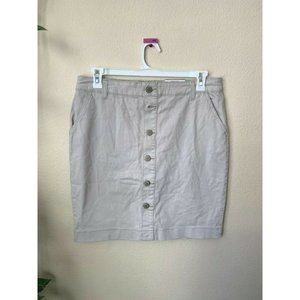 Charter Club 12 Skirts Beige Buttons Flat Front  Knee Length